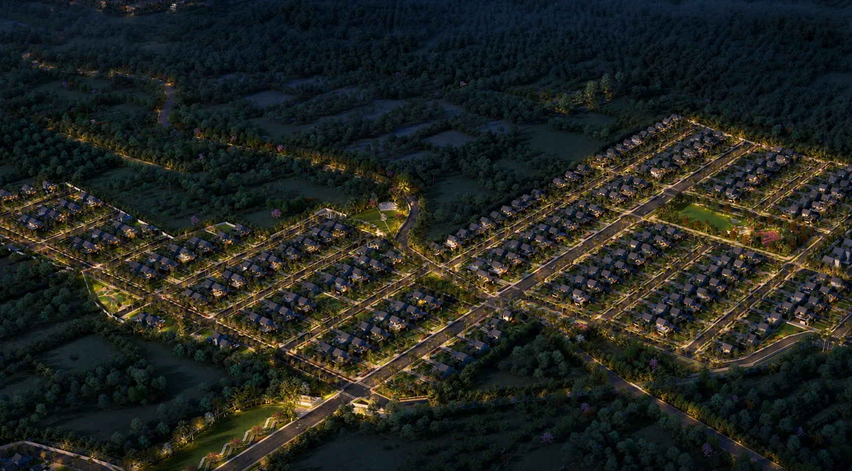 Night artistic visualization of Poojitha Lean Valley